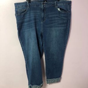 Dressbarn Women Jeans with Leopard